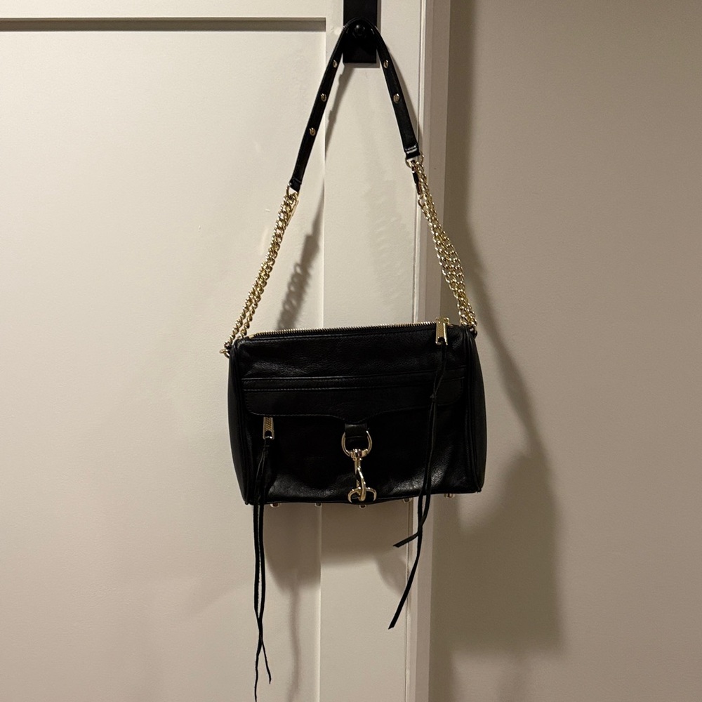 Rebecca Minkoff Black Crossbody Bag with Gold Accents